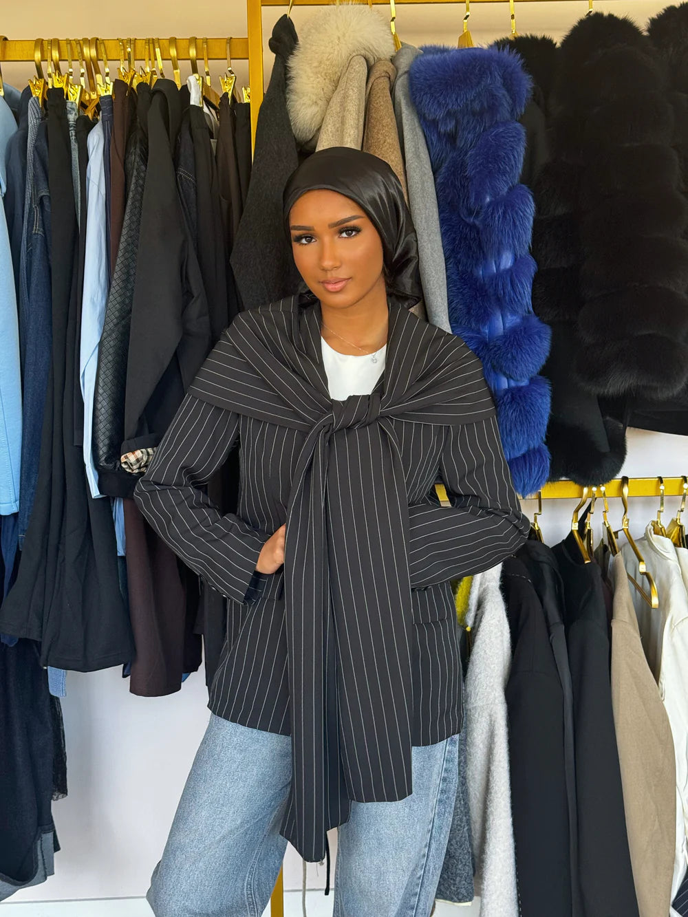 Blazer écharpe intégré