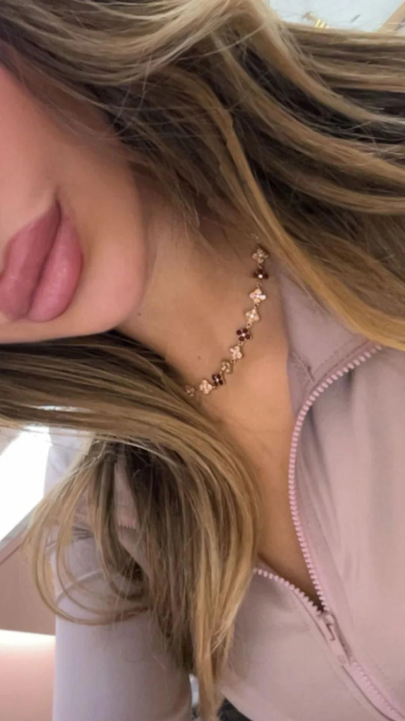 COLLIER TRÈFLE MARRON ACIER INOXYDABLE